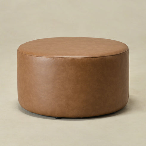 Elof Faux Leather Ottoman - Stylish Ottoman | Living Room Pouf | Kinwell Furniture | Modern Ottomans